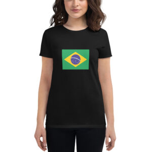 BrasilShirt® - Camiseta feminina com mangas curtas